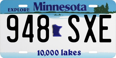 MN license plate 948SXE
