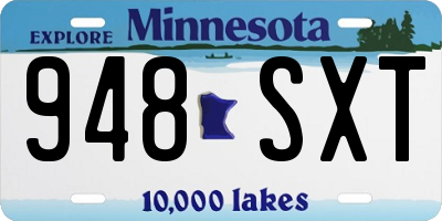 MN license plate 948SXT