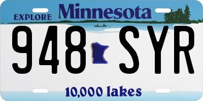 MN license plate 948SYR