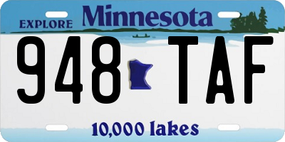 MN license plate 948TAF