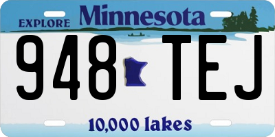 MN license plate 948TEJ