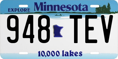MN license plate 948TEV