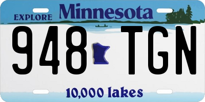 MN license plate 948TGN