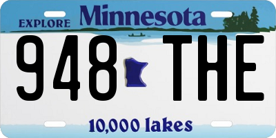 MN license plate 948THE