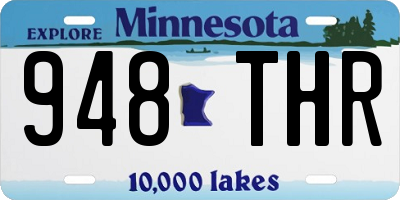 MN license plate 948THR
