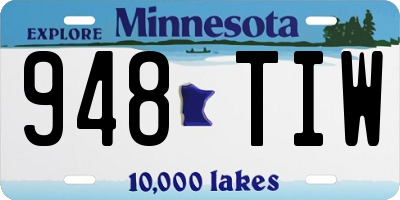 MN license plate 948TIW
