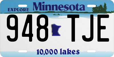 MN license plate 948TJE