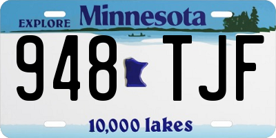 MN license plate 948TJF