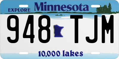 MN license plate 948TJM