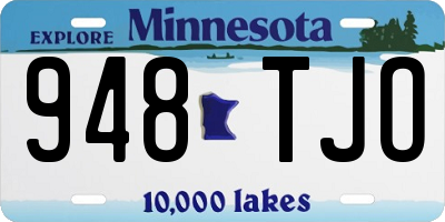 MN license plate 948TJO
