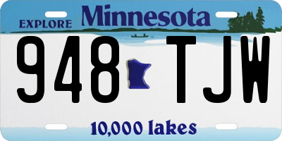 MN license plate 948TJW