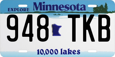 MN license plate 948TKB