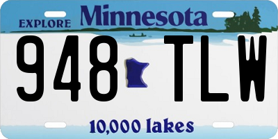 MN license plate 948TLW