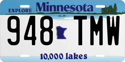 MN license plate 948TMW