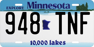 MN license plate 948TNF