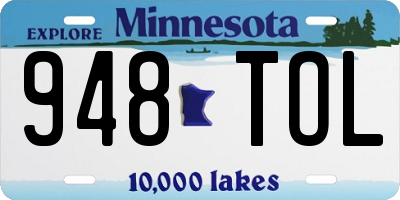 MN license plate 948TOL