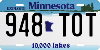 MN license plate 948TOT