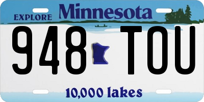 MN license plate 948TOU