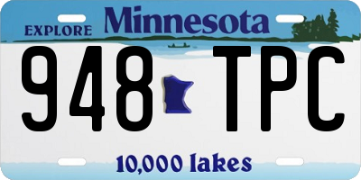 MN license plate 948TPC