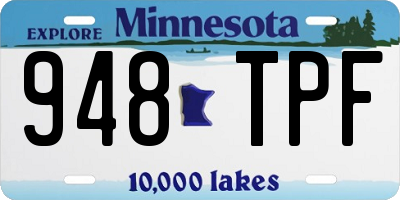 MN license plate 948TPF