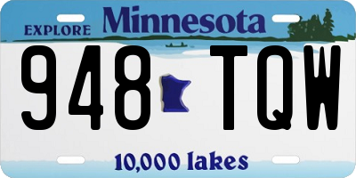 MN license plate 948TQW