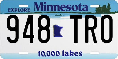 MN license plate 948TRO