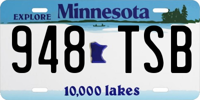 MN license plate 948TSB