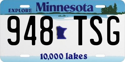 MN license plate 948TSG