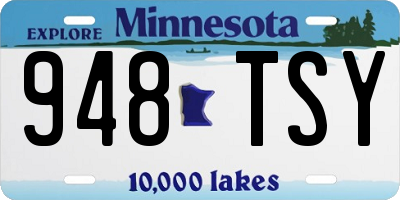 MN license plate 948TSY