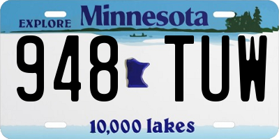 MN license plate 948TUW