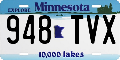 MN license plate 948TVX