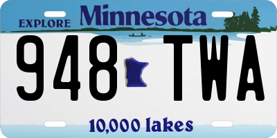 MN license plate 948TWA
