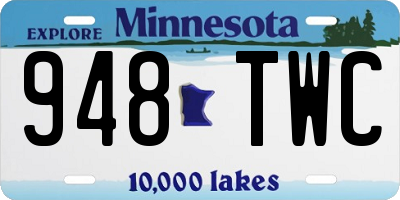 MN license plate 948TWC