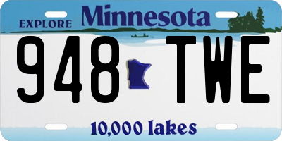 MN license plate 948TWE