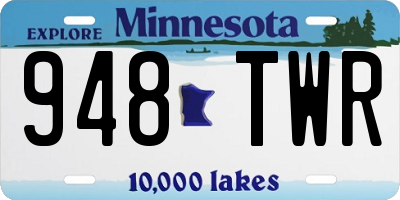 MN license plate 948TWR