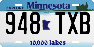 MN license plate 948TXB