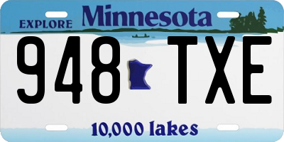 MN license plate 948TXE