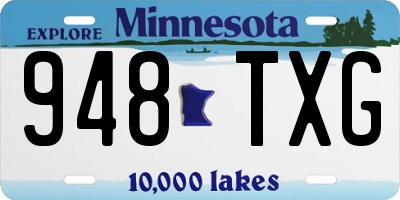 MN license plate 948TXG