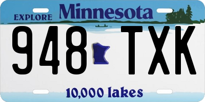 MN license plate 948TXK