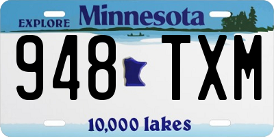 MN license plate 948TXM