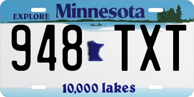 MN license plate 948TXT