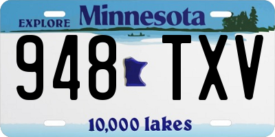 MN license plate 948TXV