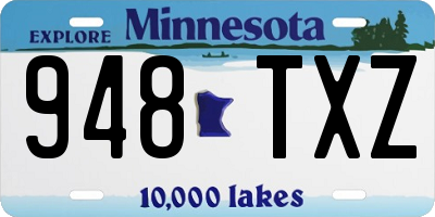 MN license plate 948TXZ