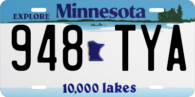 MN license plate 948TYA