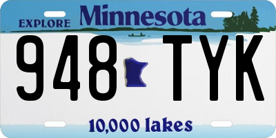 MN license plate 948TYK