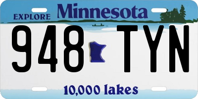 MN license plate 948TYN