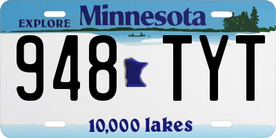 MN license plate 948TYT