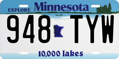 MN license plate 948TYW