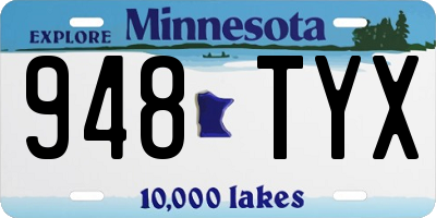 MN license plate 948TYX