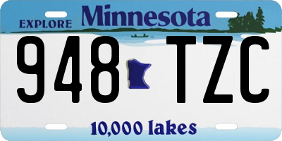 MN license plate 948TZC